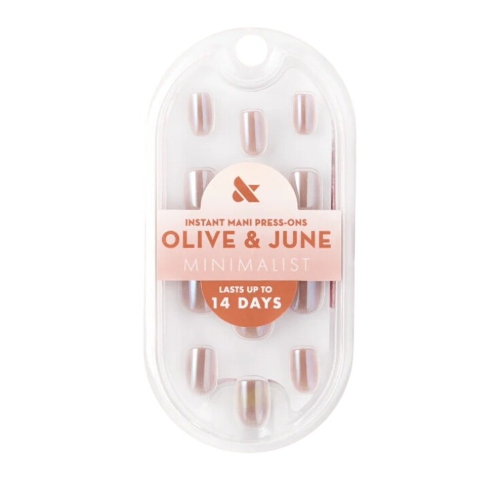 Olive and June Minimalist Squaval Extra Short Taupe Jelly Chrome Press-On Nails